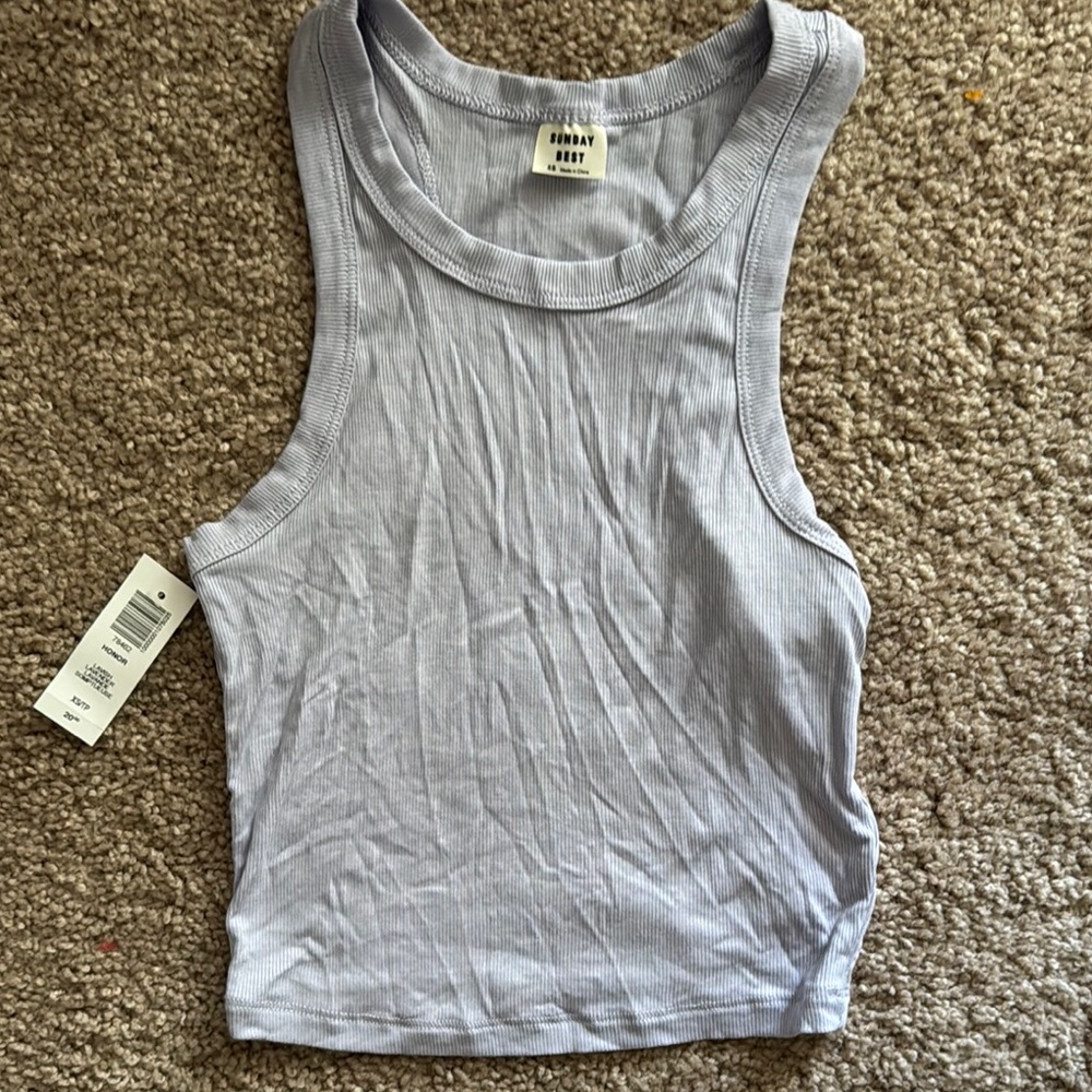 Sunday Best Light Lavender Ribbed Tank Top